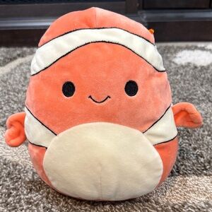 Kellytoy Squishmallow Orange Plush Clownfish Tagged Stuffed Toy. 8”